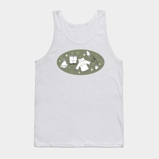 Winter weather snow lover cartoon illustration Tank Top